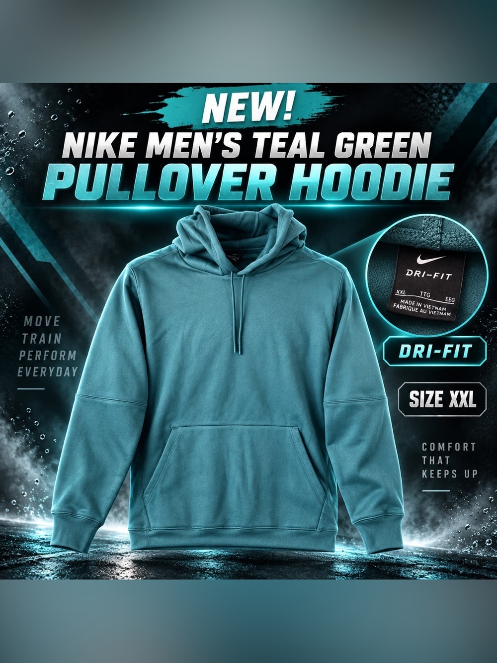 Nike Men's Teal Green Pullover Hoodie!🔥New! XXL